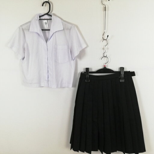 ブラウス スカート 上下2点セット 160A 夏物 女子 学生服 中学 高校 白 制服 中古 ランクC EY0544 ブラウス スカート 上下2点セット 160A 夏物 女子 学生服 中学 高校 白 制服 中古 ランクC EY0544