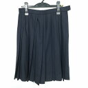 スクールスカート 冬物 w69-丈61 紺 中学 高校 プリーツ 学生服 制服 女子 中古 HK4397