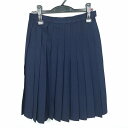 スクールスカート 夏物 w63-丈59 紺 中学 高校 プリーツ 学生服 制服 女子 中古 HK4409