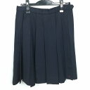 スクールスカート 冬物 w63-丈54 黒 中学 高校 プリーツ 学生服 制服 女子 中古 HK4481