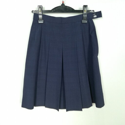 スクールスカート 夏物 w60-丈50 紺 チェック プリーツ 学生服 制服 女子 中古 HK4579 スクールスカート 夏物 w60-丈50 紺 チェック プリーツ 学生服 制服 女子 中古 HK4579
