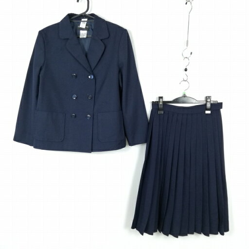ブレザー スカート 上下2点セット 160A 冬物 女子 学生服 中学 高校 紺 制服 中古 ランクB NA6813 ブレザー スカート 上下2点セット 160A 冬物 女子 学生服 中学 高校 紺 制服 中古 ランクB NA6813