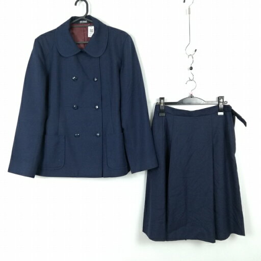 ジャケット スカート 上下2点セット 大きいサイズ 冬物 女子 学生服 中学 高校 紺 制服 中古 ランクC NA9964 ジャケット スカート 上下2点セット 大きいサイズ 冬物 女子 学生服 中学 高校 紺 制服 中古 ランクC NA9964