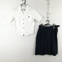 ブラウス スカート 上下2点セット 大きいサイズ カンコー 夏物 女子 学生服 兵庫姫路東中学 白 制服 中古 ランクC EY0069