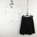 セーラー服 スカート 上下2点セット M 夏物 女子 学生服 福岡柏陵高校 白 制服 中古 ランクC EY0099