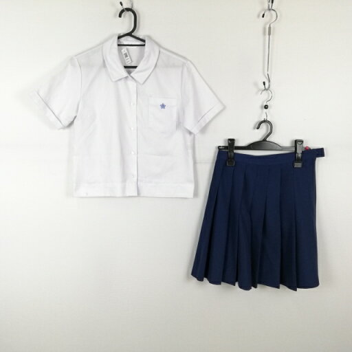 ブラウス スカート 上下2点セット 155 夏物 女子 学生服 中学 高校 白 制服 中古 ランクC EY0574 ブラウス スカート 上下2点セット 155 夏物 女子 学生服 中学 高校 白 制服 中古 ランクC EY0574