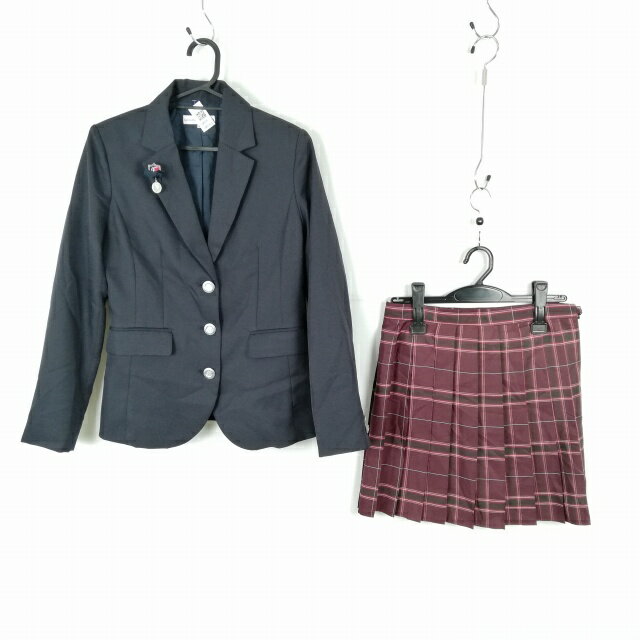 コスプレ ブレザー ミニスカート 上下2点セット 女子 学生服 中学 高校 紺 制服 中古 GM1954