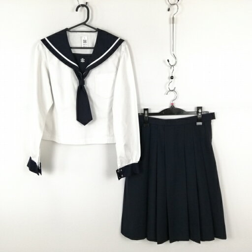 セーラー服 スカート ネクタイ 上下3点セット 中間服 白1本線 女子 学生服 北海道江別第一中学 白 制服 中古 ランクC NA0710 セーラー服 スカート ネクタイ 上下3点セット 中間服 白1本線 女子 学生服 北海道江別第一中学 白 制服 中古 ランクC NA0710