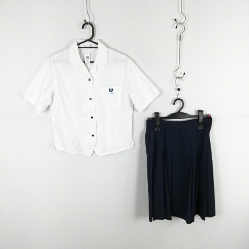 ブラウス スカート 上下2点セット M 夏物 女子 学生服 兵庫姫路東中学 白 制服 中古 ランクC NA6952 ブラウス スカート 上下2点セット M 夏物 女子 学生服 兵庫姫路東中学 白 制服 中古 ランクC NA6952