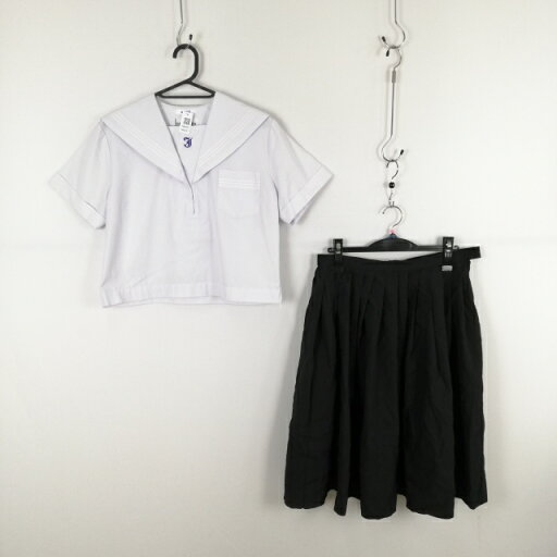 セーラー服 スカート 上下2点セット 大きいサイズ 夏物 白3本線 女子 学生服 兵庫城乾中学 白 制服 中古 ランクC NA6957 セーラー服 スカート 上下2点セット 大きいサイズ 夏物 白3本線 女子 学生服 兵庫城乾中学 白 制服 中古 ランクC NA6957