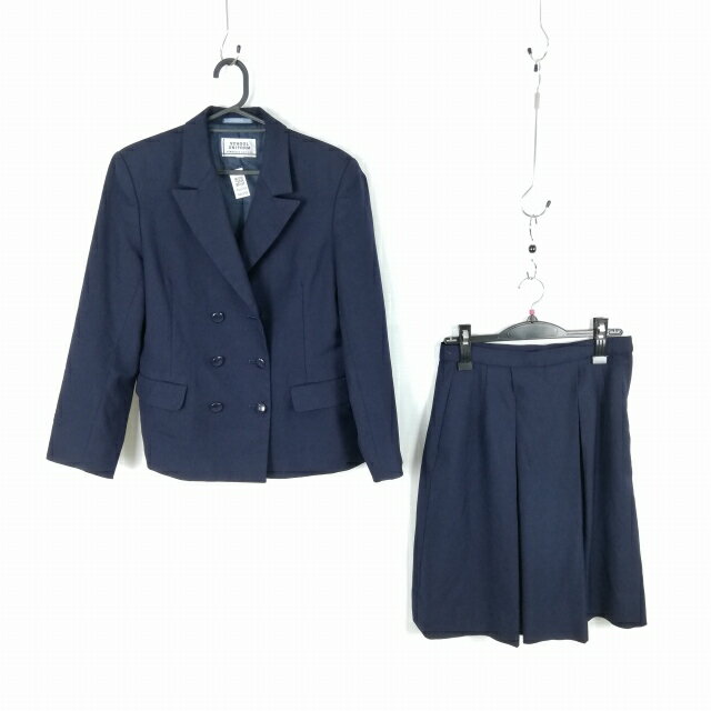 ブレザー スカート 上下2点セット 冬物 女子 学生服 中学 高校 紺 制服 中古 ランクC NA6959