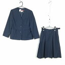 イートン スカート 上下2点セット 160A トンボ 冬物 女子 学生服 中学 高校 紺 制服 中古 ランクC NA7036