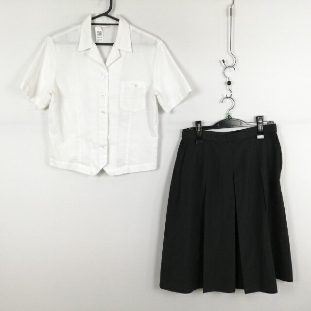 ブラウス スカート 上下2点セット カンコー 夏物 女子 学生服 中学 高校 白 制服 中古 ランクC NA7106