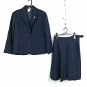 ブレザー スカート 上下2点セット 大きいサイズ 冬物 女子 学生服 中学 高校 紺 制服 中古 ランクC NA7110