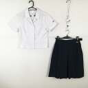 ブラウス スカート 上下2点セット M 夏物 女子 学生服 宮崎商業高校 白 制服 中古 ランクB NA7122