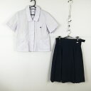ブラウス スカート 上下2点セット 大きいサイズ 富士ヨット 夏物 女子 学生服 兵庫飾磨高校 白 制服 中古 ランクC NA7123