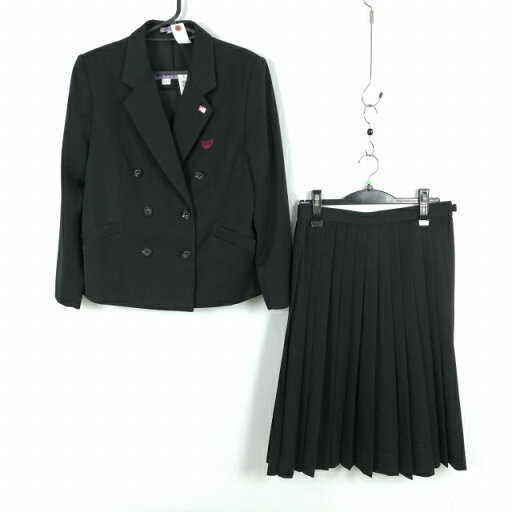 ブレザー ベスト スカート 上下3点セット 指定 大きいサイズ 冬物 女子 学生服 高知工業高校 黒 制服 中古 ランクC NA7137 ブレザー ベスト スカート 上下3点セット 指定 大きいサイズ 冬物 女子 学生服 高知工業高校 黒 制服 中古 ランクC NA7137
