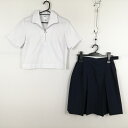 ブラウス スカート 上下2点セット 夏物 女子 学生服 中学 高校 白 制服 中古 ランクC NA7145