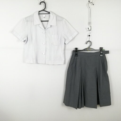 ブラウス スカート 上下2点セット 夏物 女子 学生服 中学 高校 白 制服 中古 ランクC NA7157 ブラウス スカート 上下2点セット 夏物 女子 学生服 中学 高校 白 制服 中古 ランクC NA7157
