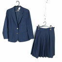 ブレザー スカート 上下2点セット 冬物 女子 学生服 中学 高校 紺 制服 中古 ランクC NA7998
