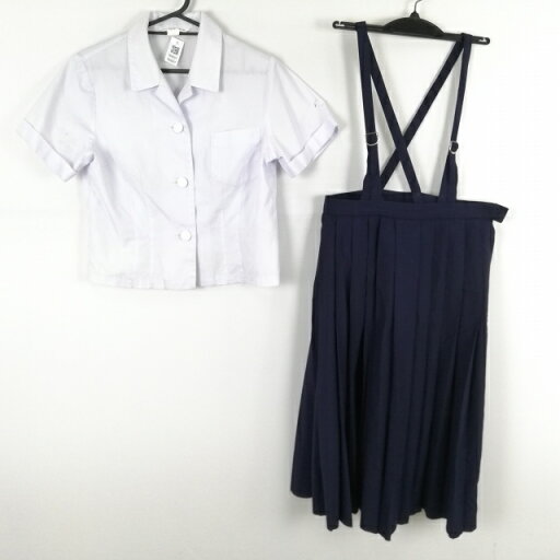 ブラウス スカート 上下2点セット L 夏物 女子 学生服 中学 高校 白 制服 中古 ランクC NA8007 ブラウス スカート 上下2点セット L 夏物 女子 学生服 中学 高校 白 制服 中古 ランクC NA8007
