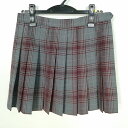スクールスカート 夏物 w69-丈39 チェック 中学 高校 マイクロミニ プリーツ 学生服 制服 女子 中古 HK1162