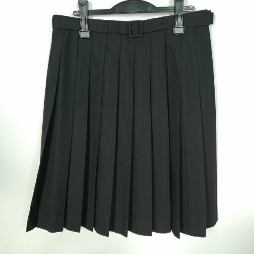スクールスカート 大きいサイズ 冬物 w75-丈62 黒 中学 高校 プリーツ 学生服 制服 女子 中古 HK1186 スクールスカート 大きいサイズ 冬物 w75-丈62 黒 中学 高校 プリーツ 学生服 制服 女子 中古 HK1186