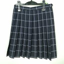 スクールスカート 冬物 w66-丈55 チェック 中学 高校 プリーツ 学生服 制服 女子 中古 HK8961