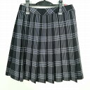 スクールスカート 冬物 w63-丈54 チェック 中学 高校 プリーツ 学生服 制服 女子 中古 HK8962