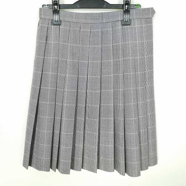 スクールスカート 冬物 w66-丈56 チェック 福岡青陵中学 プリーツ 学生服 制服 女子 中古 HK8977