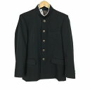 学生服 学ラン 165A 男子 上着 丸洗い可 ウール混 標準型学生服 ラウンドカラー カシドス 黒 中古 ランクC a3 JJ6473