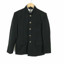 学生服 学ラン 160A 男子 富士ヨット 上着 丸洗い可 ウール混 標準型学生服 ラウンドカラー カシドス 黒 中古 ランクC a3 JJ6475