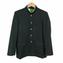 学生服 学ラン 170A 男子 上着 丸洗い可 ウール混 標準型学生服 ラウンドカラー カシドス 黒 中古 ランクC a3 JJ6476