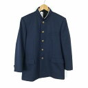 学生服 学ラン 165A 男子 上着 ウール混 神奈川金目中学 学校指定制服 ラウンドカラー サージ 紺 中古 ランクB a3 JJ6479