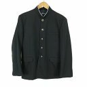 学生服 学ラン 170A 男子 トンボ 上着 丸洗い可 ウール混 標準型学生服 ラウンドカラー サージ 黒 中古 ランクC a3 JJ6482