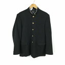 学生服 学ラン 180A 男子 上着 丸洗い可 ウール混 標準型学生服 ラウンドカラー カシドス 黒 中古 ランクC a3 JJ6483