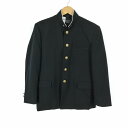 学生服 学ラン 165A 男子 上着 丸洗い可 ウール混 標準型学生服 ラウンドカラー カシドス 黒 中古 ランクC a3 JJ6484