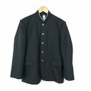 学生服 学ラン 175A 男子 トンボ NBP 上着 ウール混 学校指定制服 ラウンドカラー サージ チェック(紺) 中古 ランクC a3 JJ6490