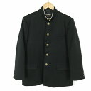 学生服 学ラン 170B 男子 富士ヨット Nano Wave 上着 丸洗い可 標準型学生服 ラウンドカラー カシドス 黒 中古 ランクC a3 JJ6496