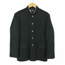 学生服 学ラン 185A 男子 上着 丸洗い可 ウール混 標準型学生服 ラウンドカラー カシドス 黒 中古 ランクC a3 JJ6498