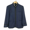 学生服 学ラン 165B 男子 上着 ウール混 海軍型学生服 ラウンドカラー サージ 紺 中古 ランクC a3 JJ6500