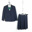ブレザー スカート リボン 上下4点セット 指定 165A 富士ヨット 冬物 女子 学生服 福岡明善高校 紺 制服 中古 ランクC NA3151