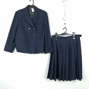 ブレザー スカート 上下2点セット 大きいサイズ 特大 冬物 女子 学生服 中学 高校 紺 制服 中古 ランクC NA7183