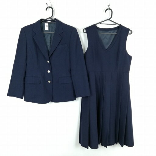 ブレザー ジャンパースカート 上下2点セット 指定 冬物 女子 学生服 熊本必由館高校 紺 制服 中古 ランクC NA7512 ブレザー ジャンパースカート 上下2点セット 指定 冬物 女子 学生服 熊本必由館高校 紺 制服 中古 ランクC NA7512