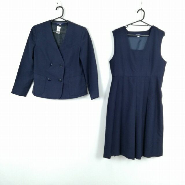 イートン ジャンパースカート 上下2点セット 冬物 女子 学生服 中学 高校 紺 制服 中古 ランクC NA7584