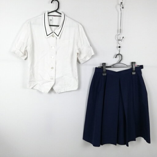 ブラウス スカート 上下2点セット カンコー 夏物 女子 学生服 鹿児島松陽高校 白 制服 中古 ランクC NA7785 ブラウス スカート 上下2点セット カンコー 夏物 女子 学生服 鹿児島松陽高校 白 制服 中古 ランクC NA7785