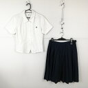ブラウス スカート 上下2点セット 夏物 女子 学生服 熊本商業高校 白 制服 中古 ランクC NA7911
