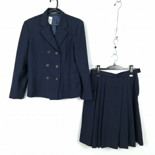 ブレザー スカート 上下2点セット 冬物 女子 学生服 中学 高校 紺 制服 中古 ランクC NA8142 ブレザー スカート 上下2点セット 冬物 女子 学生服 中学 高校 紺 制服 中古 ランクC NA8142