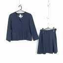 イートン スカート 上下2点セット 冬物 女子 学生服 中学 高校 紺 制服 中古 ランクC EY2369