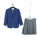 ブレザー スカート 上下2点セット 冬物 女子 学生服 香川高松北高校 紺 制服 中古 ランクC EY2371